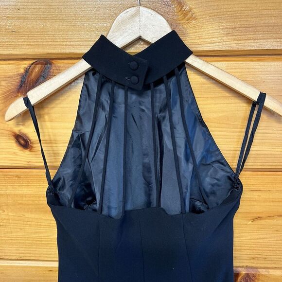 Evan Picone  Straps At Back Womens Size 4 black Sleeveless Midi Lined Dress - Picture 3 of 5